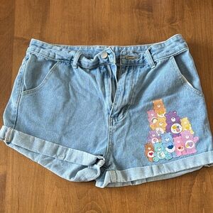 SHEIN Blue Jean Shorts with CareBear Design